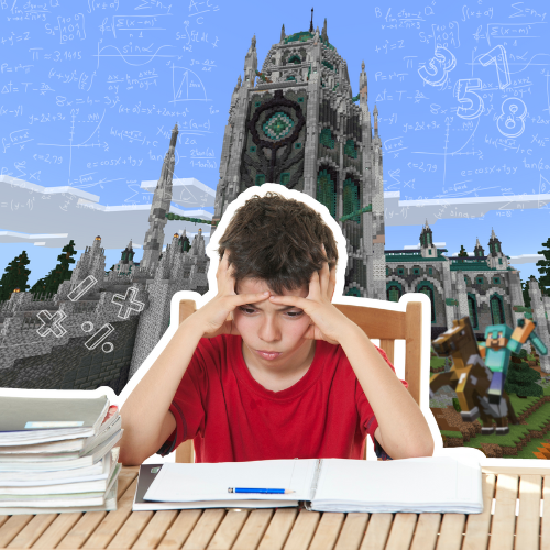 matematyka i język angielski w Minecraft